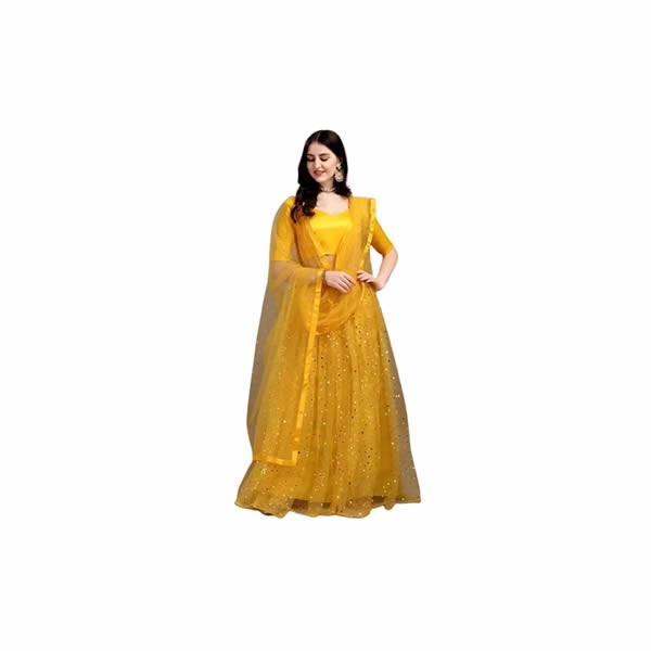 Womens Silk Semi-Stitched Lehenga Choli Set