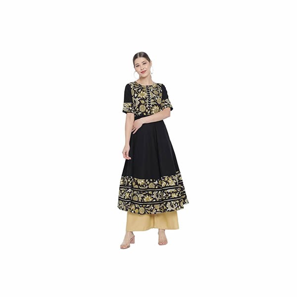 Women's Cotton Floral Printed Anarkali Kurta for Women 0