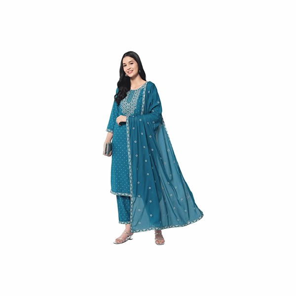 Women's Rayon Straight Kurta Set with Pant & 0