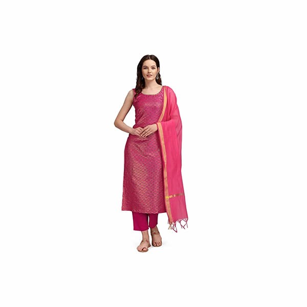 Women's Motifs Silk Blend Kurta Pant and Chanderi Dupatta Set0