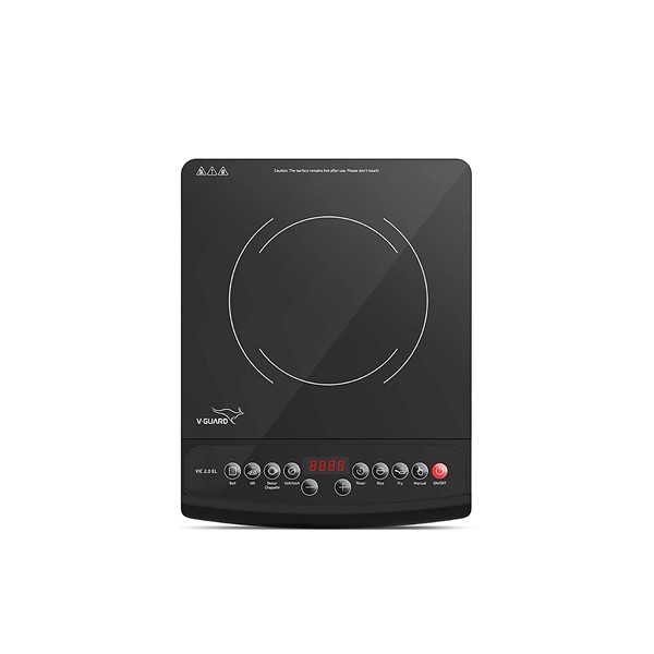 V-Guard VIC 25 Induction 2000-Watts Manual Aluminium Induction Cooktop with Push Button Controls, 1 Burner, Black Visit the V-Guard Store