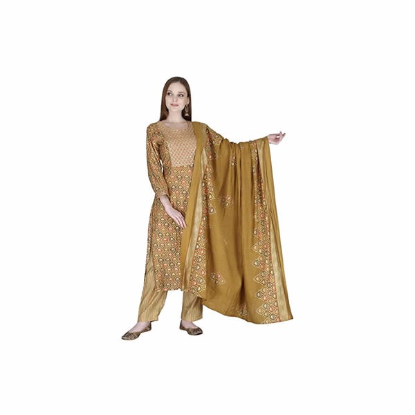 Cotton Women's Kurta Pant Salwar Suit Set With Dupatta 0