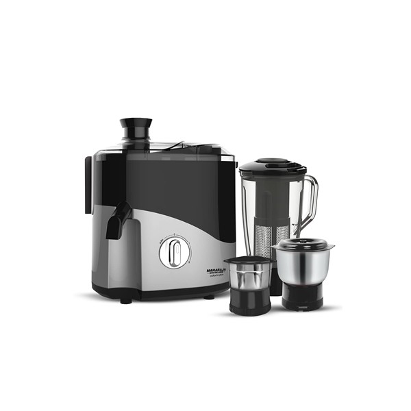 Maharaja Whiteline Odacio Plus 550-Watt Juicer Mixer Grinder with 3 Jars (Black/Silver)