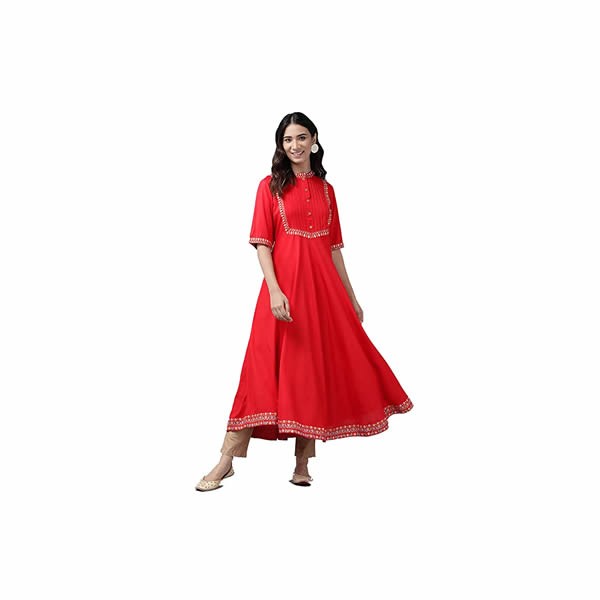 Women's Rayon Solid Anarkali Kurta for Women