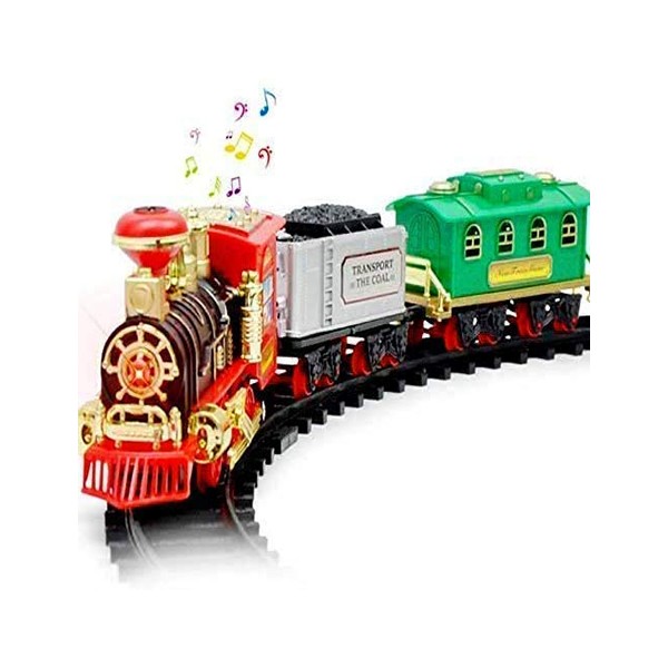 Act India Kids Toy Train Emits Real Smoke Light Sound Track Set Battery Operated Choo Choo Train (Multi Color)
