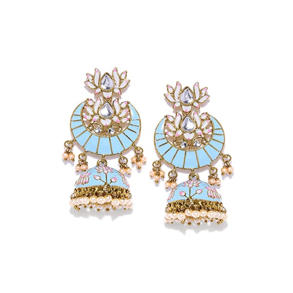 Zaveri Pearls Classic Enamelled Jhumki Earring For Women-ZPFK8785