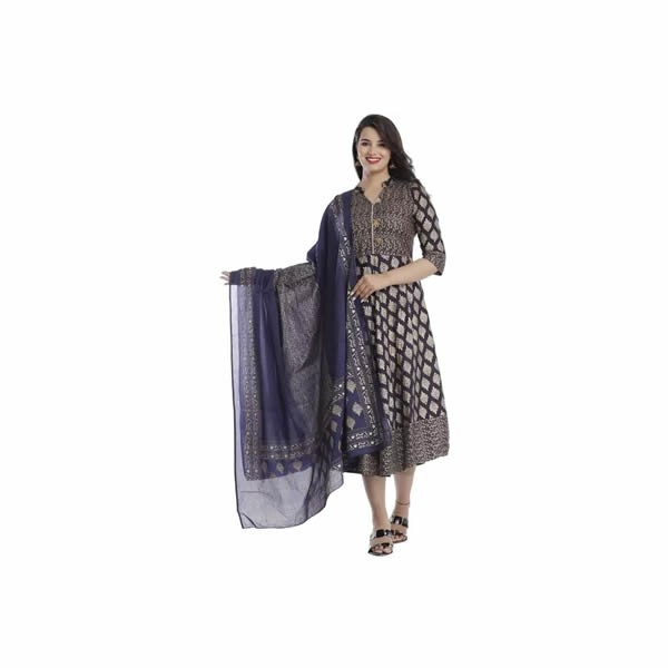 Women's Straight Solid 3/4 Sleeve Kurta and Sharara Set (Kurti-Printed-04)