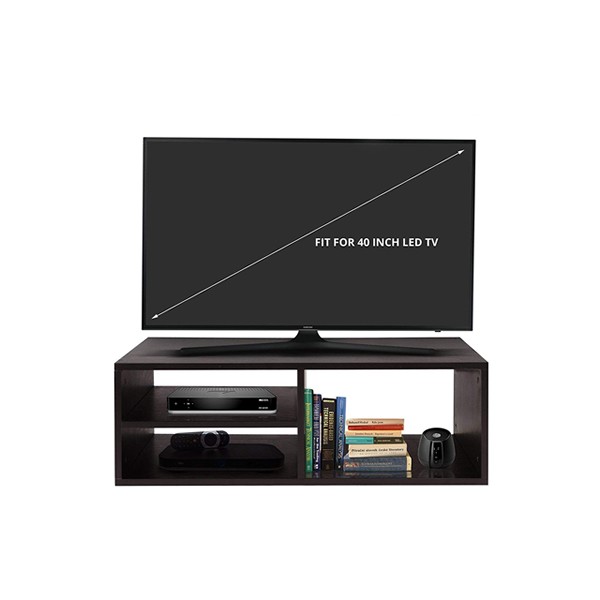 Klaxon Engineered Wood, Matt Finish Oscar TV Unit/Display Storage Cabinet Rack with Decor Shelf (Brown, Set of 1)