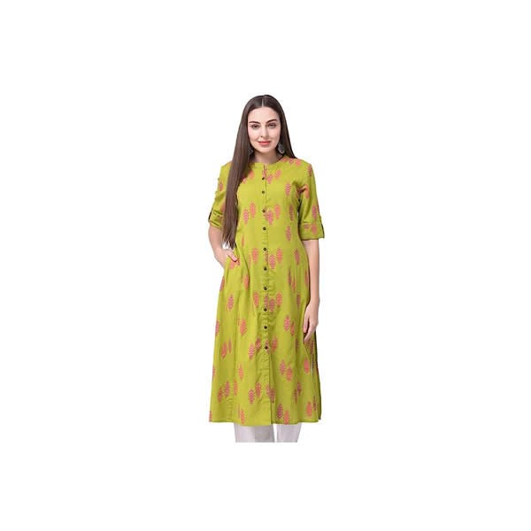 Women's Cotton Floral Printed A-Line Kurta with Plus Size's