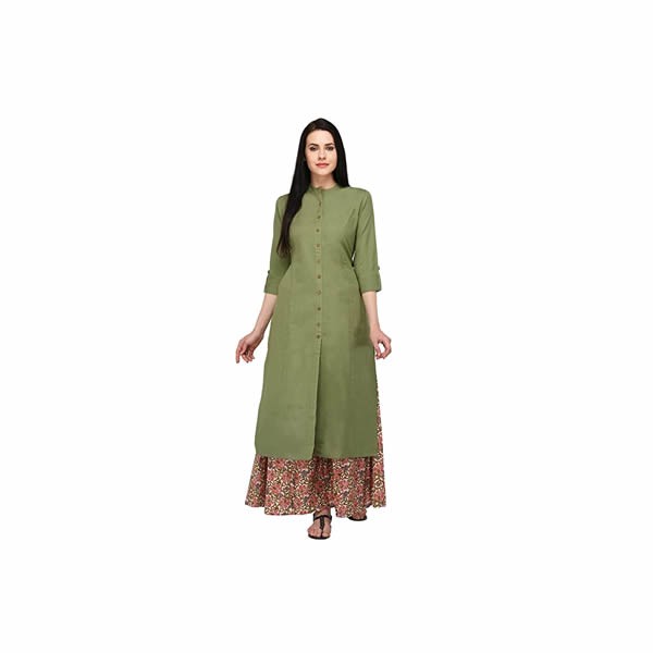 Women's Cotton Solid Kurta With Palazzo Bottom Set