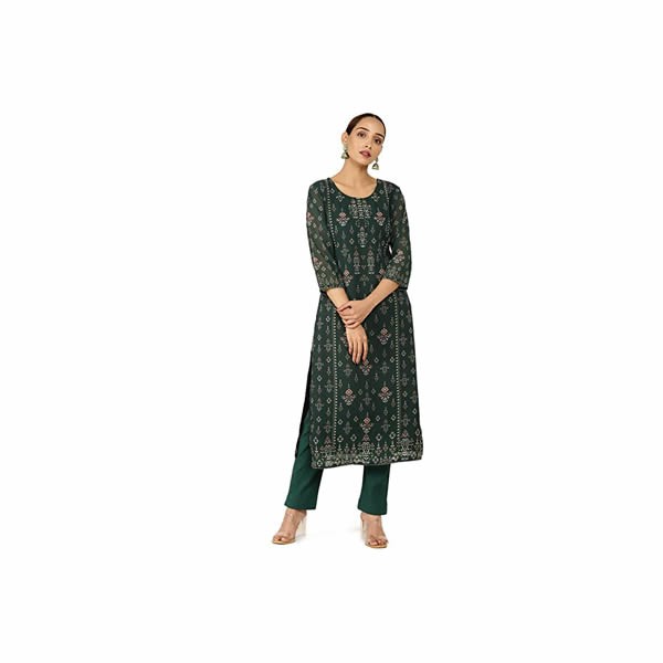Women Green Printed Kurta