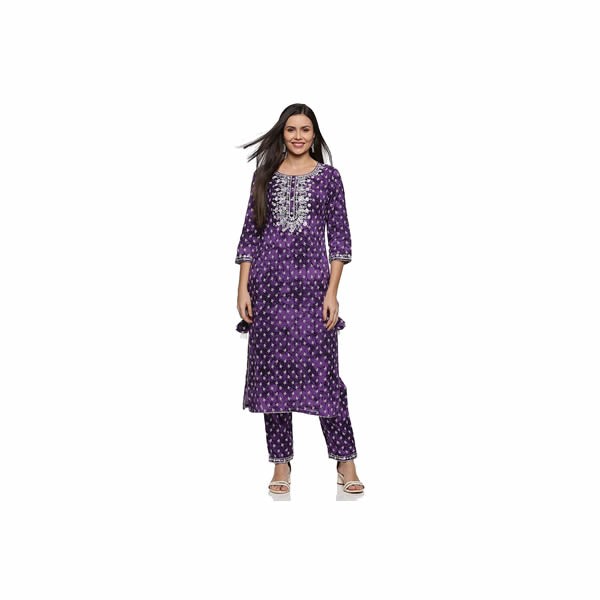 Women's Cotton Embroidery Kurta Pant Set